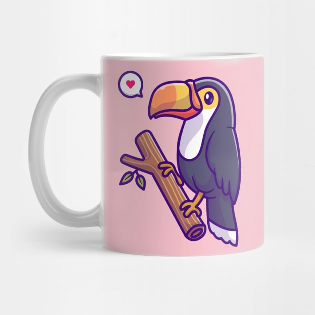 Cute Toucan Bird On Branch Cartoon by Catalyst Labs